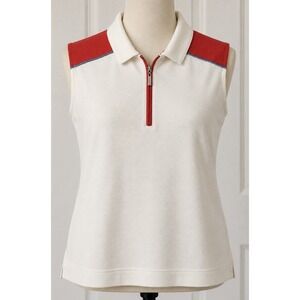 TEHAMA Nancy Haley Women's Golf Tennis Pickleball Sleeveless Shirt Size Large L